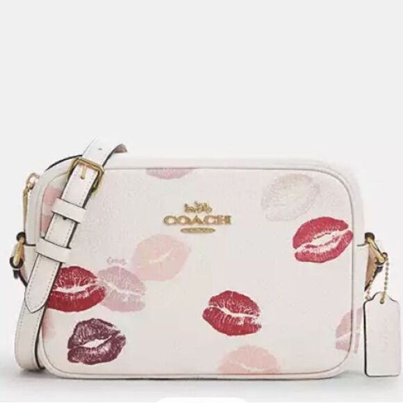 Coach Jamie Camera Bag With Lips Print Crossbody Purse Leather - Picture 8 of 12